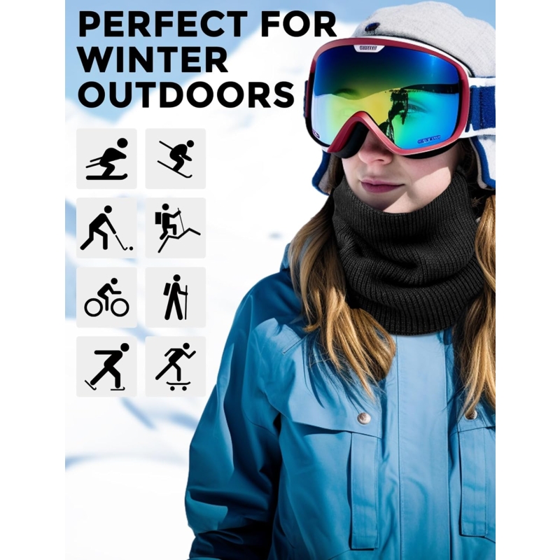 Neck Warmer Gaiters for Men Women Winter Neck Scarves Fleece Cold Weather Gear Ski Skate Accessories Nose Ear Face Mask - Image 5